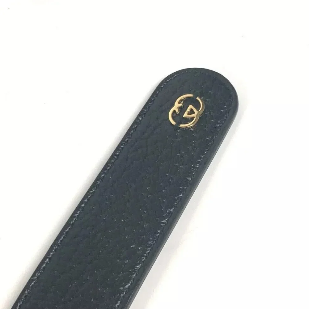 GUCCI 695256 GG Large/Extra Large Pet Dog Collar Black/GoldHardware Unused